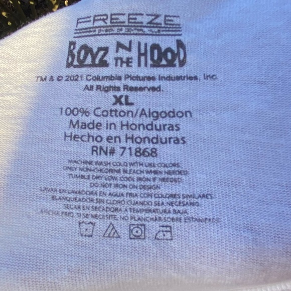 Boyz n The Hood Tee Mens White Short Sleeve Graphic T-Shirt Size XL EUC - Picture 3 of 3